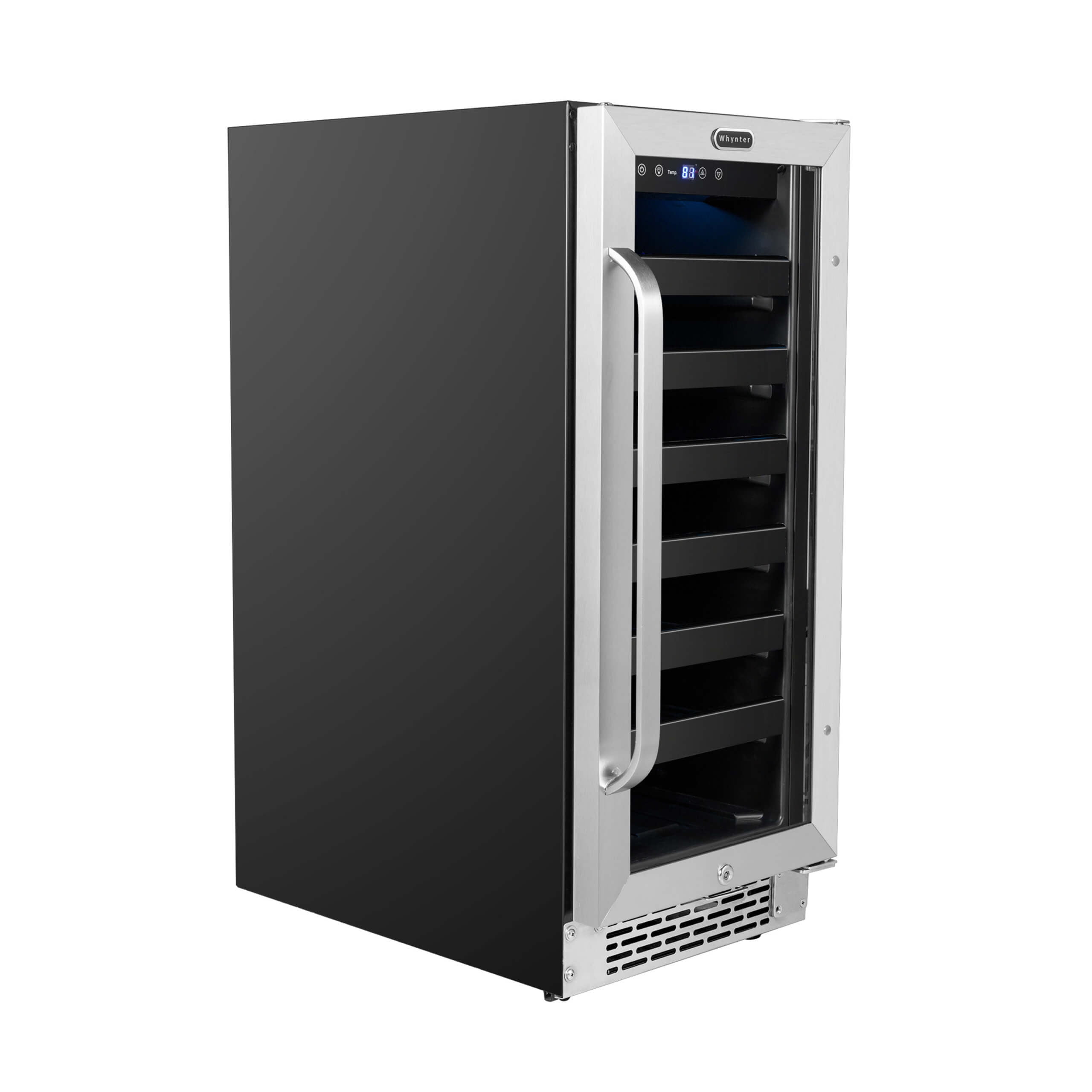 Whynter BWR-308SB 15" Built-In 33 Bottle Undercounter Stainless Steel Wine Refrigerator with Reversible Door, Digital Control, Lock, and Carbon Filter