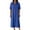 *Blue, variant on Women's Cotton-Linen Short Sleeve Shirt Dress,Ladies Collared Half Button Midi Dresses,Summer Baggy Beach Vacation Dresses for Women,Army Green,S-2XL