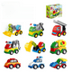 thumbnail image 1 of Bloques de construcción de partículas grandes compatibles, ensamblaje de automóviles, ingeniería, automóvil, coche de policía, juguete de bloques de construcción para niños de 1 a 3 años, 1 of 4