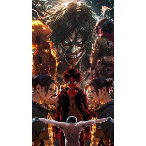 Attack on Titan Diamond Painting Kits for Adults, Anime DIY 5D Diamond Art Kits for Beginners Full Round Drill Diamond Dots Crystal Craft Kits for Home Wall Art Decor 12x16 inch