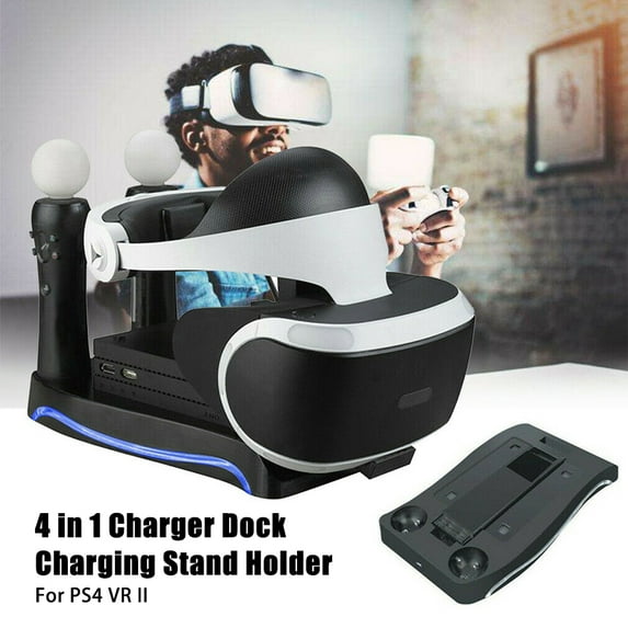 TWSOUL Charging Station Display Stand Docking Station for PS Move Showcase Storage Stand Holder for PS4 VR II PS Move Game Controller