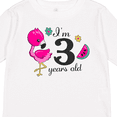 thumbnail image 4 of Inktastic I'm 3 Years Old with Flamingo and Flowers Girls Long Sleeve Toddler T-Shirt, 4 of 5