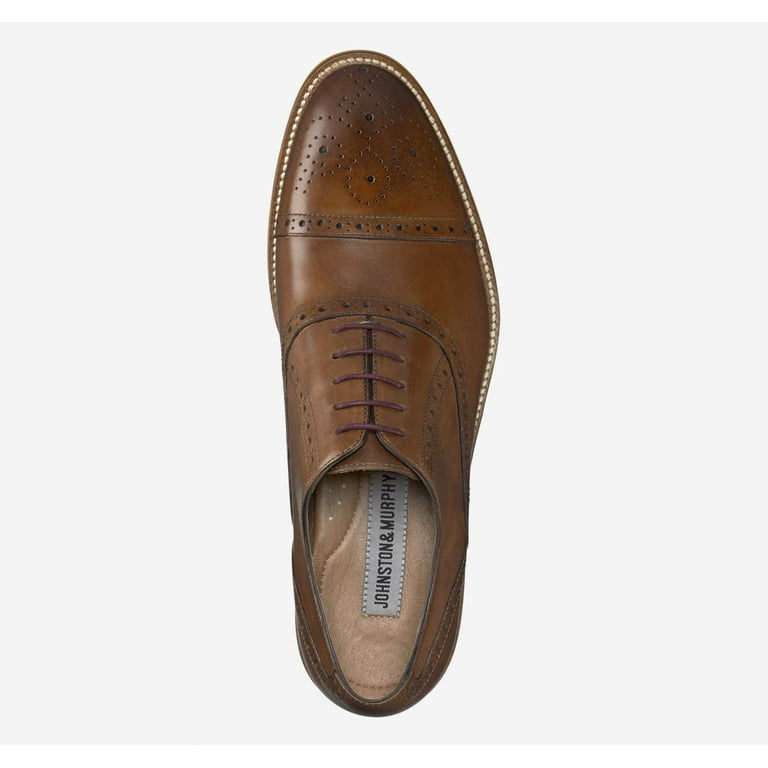 Johnston & Murphy Men's Conard Cap Toe Dress Shoes - Hand-Burnished Leather