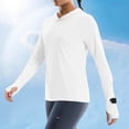 thumbnail image 2 of Nfurl Womens Long Sleeve Sun Shirts with Thumb Hole UPF 50+ Rash Guard with Hood Workout Biking Hiking Athletic Spf Shirts with Pockets White,XXL, 2 of 9