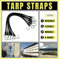 thumbnail image 2 of 9 Inch Rubber Bungee Cords with Hooks - All Natural Rubber Heavy Duty Tarp Strap Bungee - Pack of 50, 2 of 3