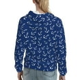 thumbnail image 7 of Lsque Nautical Anchors Pattern Casual Women's Hoodie,Hooded Sweatshirt with Kangaroo Pocket,Pullover Hoodie with Eye-catching Drawstrings-Large, 7 of 7