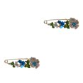 thumbnail image 3 of Qarigey Broche de flor de cristal, broche de pecho elegante y para fiesta, joyería de moda, regalo personalizado, accesorios para disfraces, Azul 2Conjunto, 3 of 6