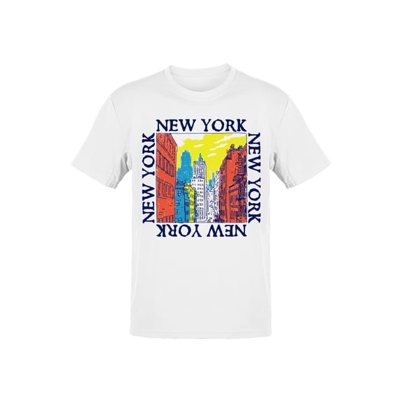 Colorful New York Cityscape Art Men's T-shirt