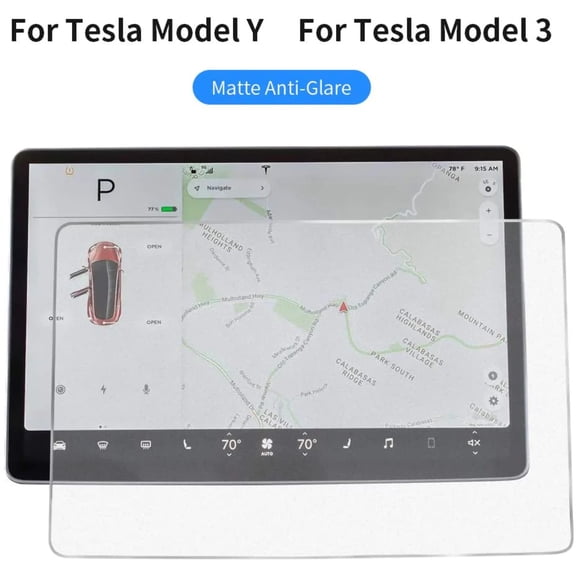 Tesla Model 3, Y, Matte Anti-Glare 9H Navigation Tempered Glass Screen Protector