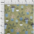 thumbnail image 2 of oneOone Polyester Spandex Olive Green Fabric Flower Pots Motif Sewing Craft Projects Fabric Prints By Yard 56 Inch Wide, 2 of 4