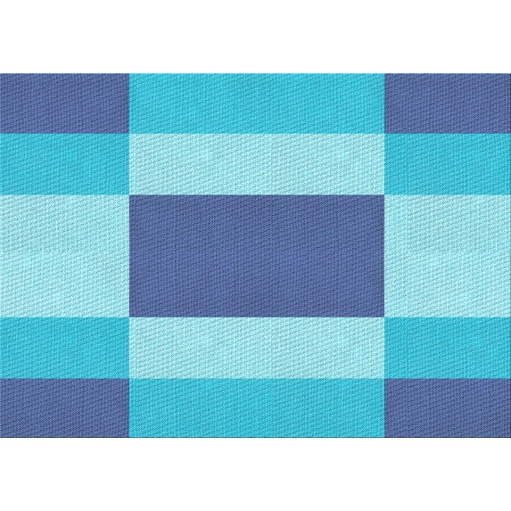 Ahgly Company Indoor Rectangle Patterned Blue Dress Blue Area Rugs, 2' x 4'