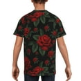 thumbnail image 5 of Wukai Roses Youth Unisex Short Sleeve T-Shirt for Boys, Girls, Teens, and Kids-X-Small, 5 of 7