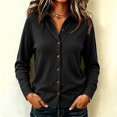 thumbnail image 2 of Sewkxo Cardigan Sweaters for Women Lightweight Trendy Long Sleeve Lapel Collar Button Down Knit Sweater Cardigans,Black S, 2 of 5
