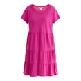 thumbnail image 3 of Time and Tru Women's and Women's Plus Tiered Cotton Mini Dress, Sizes XS-4X, 3 of 3