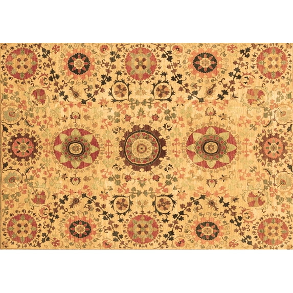Ahgly Company Indoor Rectangle Oriental Brown Modern Area Rugs, 3' x 5'