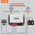 thumbnail image 2 of VEVOR Contrôleur de Charge Solaire 50A MPT, Entrée Auto DC 12V / 24V, Régulateur de Panneau Solaire avec Module Bluetooth, Efficacité de Charge 98 % pour Pile Scellée (AGM), Gel, Floue et Lithium, 2 of 9
