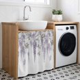 thumbnail image 3 of Purple Spring Floral Cabinet Curtain 35"Wx35"L,Dustproof Under Sink Skirt with Self Adhesive Tape,Summer Botanical Weeping Vintage Cabinet Curtain Cover for Kitchen Sink,Bathroom Vanity,Laundry Room, 3 of 9