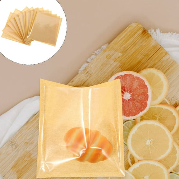 NUOLUX Golden Paper Sandwich Bags 11.4X7.1X0.08In 100Pcs Oil Resistant For Bakery Use And Take Out Orders