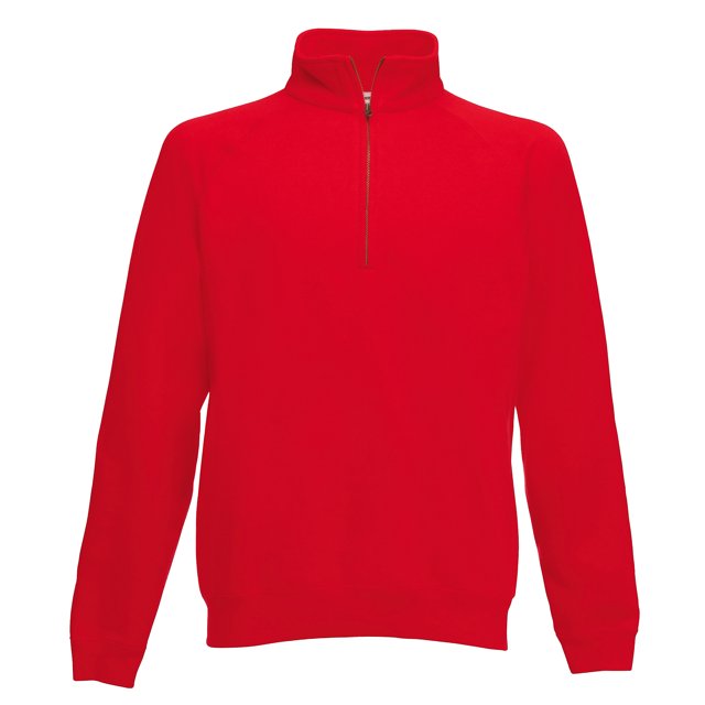 Fruit Of The Loom - Sudadera básica con cuello de media cremallera Modelo 70/30 Premium Hombre caballero (Rojo)