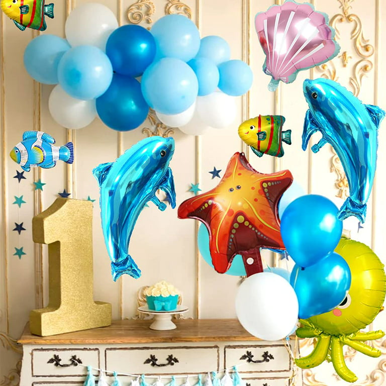 Under The Sea Summer Ocean Theme Birthday Party Decor Kids Boy Background  Cute Dolphin Starfish Decoration Event Banner Props - AliExpress