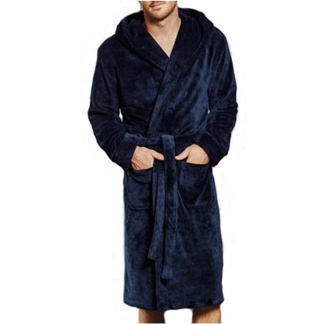 Pijamas para hombres Bata de baño de felpa Kimono Ropa de dormir para el hogar(Azul-XXL) Nituyy Pijamas-GL715-NZ14532C4