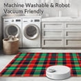 thumbnail image 5 of ODIKA 2'x3' Machine Washable Non-Slip Area Rug, Noel Tartan Entryway Greeting Jolly Farmhouse Welcoming High Traffic Rug with Pad, Red, 606224, 5 of 8
