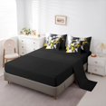 thumbnail image 3 of Homewish Yellow Aesthetic Patchwork 7 Pieces Full Size Bedding Sets,Geometric Abstract Full Size Bed in a Bag,Black Reversible, 3 of 8