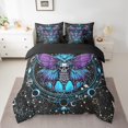 thumbnail image 2 of Boho Moth Bed In A Bag Twin Black White Sun Moon Celestial Comforter Set 7 Piece Adults,Space Galaxy Stars Bedding Set Gothic Skull Sheet Set With Comforter, 2 of 4