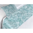 thumbnail image 3 of Floral Print Bed Runner Set, Outline Lily Flowers on Pastel Aquatic Colors and Hues Delicate Petals, Decorative Bedding Scarf & a Pillow Sham for Hotels Homes, Twin, Seafoam Pale Blue, by Ambesonne, 3 of 3