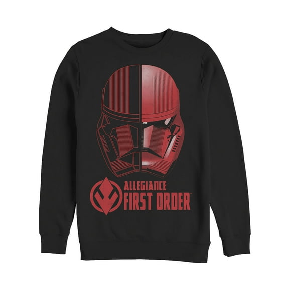Men's Star Wars: The Rise of Skywalker Sith Trooper Dual Helmet Sweatshirt Black 3X Large