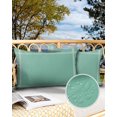 thumbnail image 2 of Pack of 2 Outdoor Pillow Covers, Solid Color Medium Aqua Marine Waterproof Square Throw Pillowcase Cushion Decorative Pillow Covers for Couch Patio Tent, 20x12 in, 2 of 6
