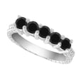 thumbnail image 2 of Aonejewelry 0.75 Ct. Ttw Black Diamond Five Stone Ring In 10K White Gold, 2 of 4