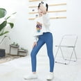 thumbnail image 4 of GYRATEDREAM Kid Girls Stretch Denim Legging Teen Soft Breathable High Waist Stretch Long Pant Snug Fitting Jeans Legging Trouser for 5-15 Years, 4 of 5
