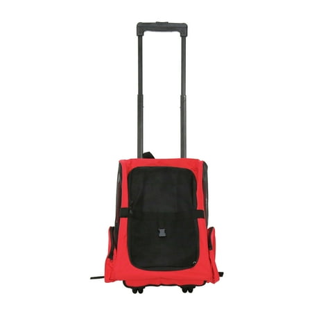Cat Carrier Wheels Kinbor Pet Carrier Travel Backpack for Dogs Cats Small Animals Travel Tote Airline Wheel Luggage Bag ()