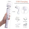thumbnail image 5 of Chainplus 10 Speeds Cordless Powerful Handheld Massager with Strong Vibrations, USB Rechargeable Handheld Personal Body Massager for Muscle Aches and Sports Recovery (White), 5 of 6