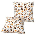 thumbnail image 2 of Halloween Throw Pillow Covers, pumpkin halloween dog Halloween Decorations Square Pillow Cases with Invisible Zipper for Bed Couch Sofa, Farmhouse Halloween Decor-2 Pack 16x16, 2 of 6