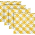 thumbnail image 5 of Coolnut Yellow Plaid Cloth Napkins Set of 6, Durable Printed Washable Table Napkins for Valentines, Weddings, Dinners Parties Home Decor, 20 x 20 Inch Washcloth Gift, 5 of 7