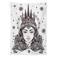 thumbnail image 3 of Ambesonne Queen Tablecloth Rectangular Table Cover, Fantasy Snow Queen Art, 52"x70", White and Black, 3 of 4