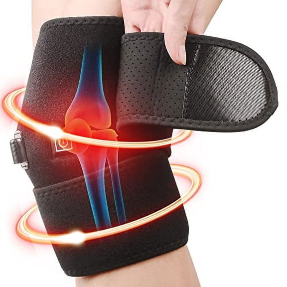 Heated Knee Brace Wrap Support,Knee Heating Pad with 3 Adjustable Temperature,Knee Warmer for The Elderly in Cold Weather,Heat Therapy for Knee Pain Relief,Knee Joint Pain,Arthritis(1PCS)