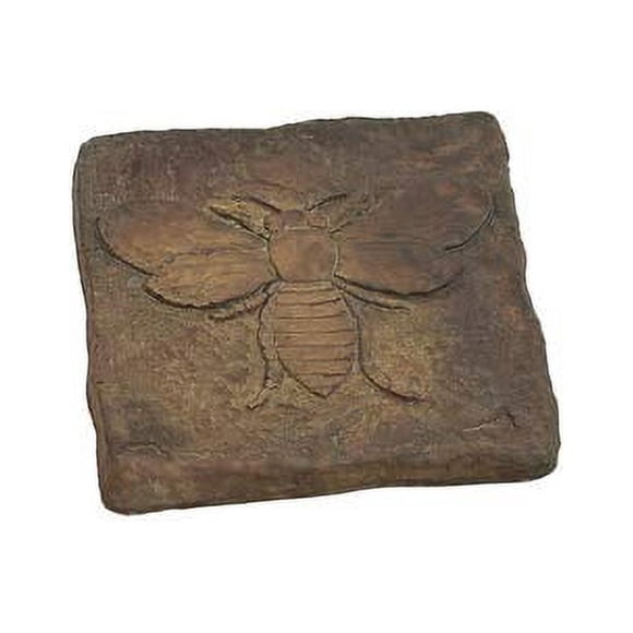 Solid Rock Stoneworks Set of 2 Bee Stepping Stone- 2" h x 12" Square-Weathered Stone
