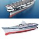 thumbnail image 1 of Mini RC Boat Warship Model Simulation Navy Battleship Speedboat Toy heqiyong LED, 1 of 2
