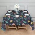 thumbnail image 3 of Pioneer Flower Floral Print Pattern Square Tablecloth, Waterproof Wipeable Spillproof Washable Table Cover for Home Kitchen Party Decor, 60"x60", 3 of 6