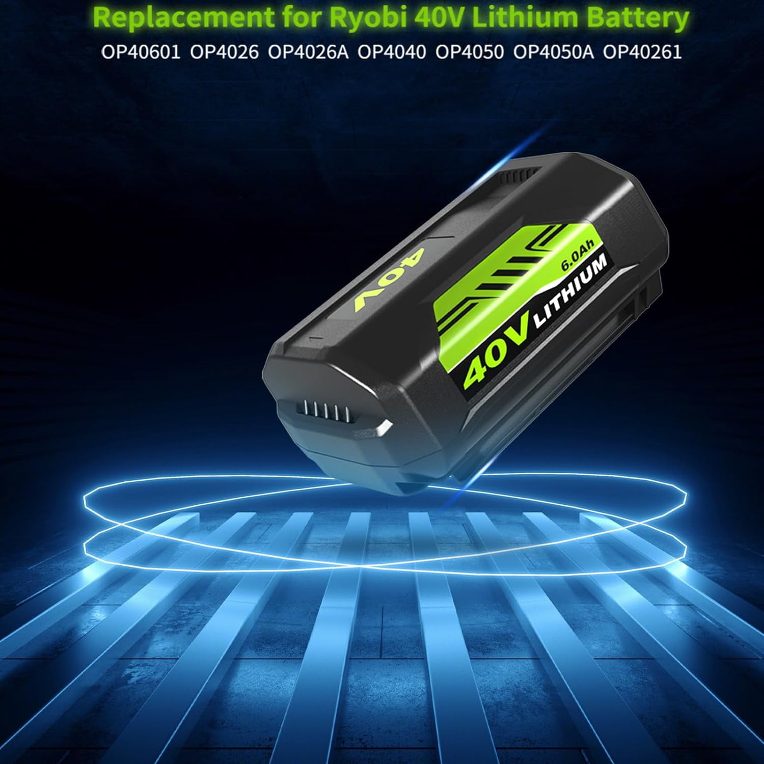 40V 6.0Ah Lithium Battery for Ryobi 40 Volt OP4026 OP40602 OP4050A OP4040 Power Tools