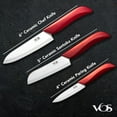 thumbnail image 3 of Vos Ceramic Knives with Covers - 3-Piece Knife Set - Ideal Kitchen Knives - (Red), 3 of 8