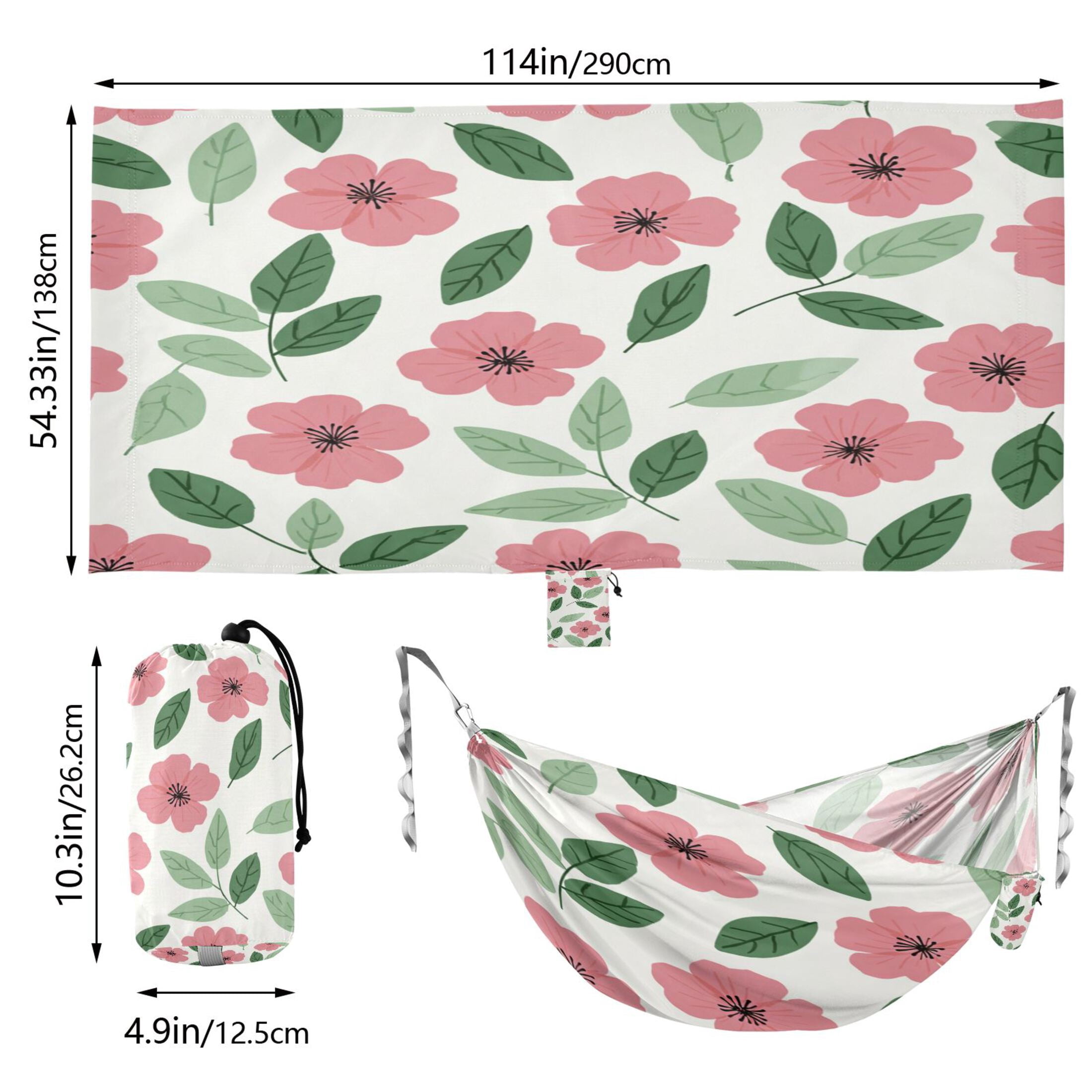 Hammock Camping Hammock Nylon Portable Hammock Travel Camping Hammock Lovely Cute Pink Flowers
