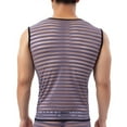 thumbnail image 6 of Penkiiy Men's Soft Mesh Striped Tank Tops Sleeveless Fitness Undershirt Vest M Gray, 6 of 6