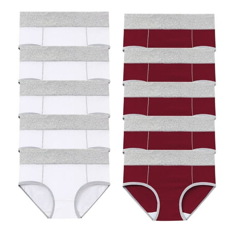 ATOYSOY Women s Multipack Solid Panty Classic Briefs Comfy Shapewear Control Briefs Seamless Stretchy Clearance Underpants Plus Size Hip Lifting Cotton Panties  10 Pack Red XXXXL