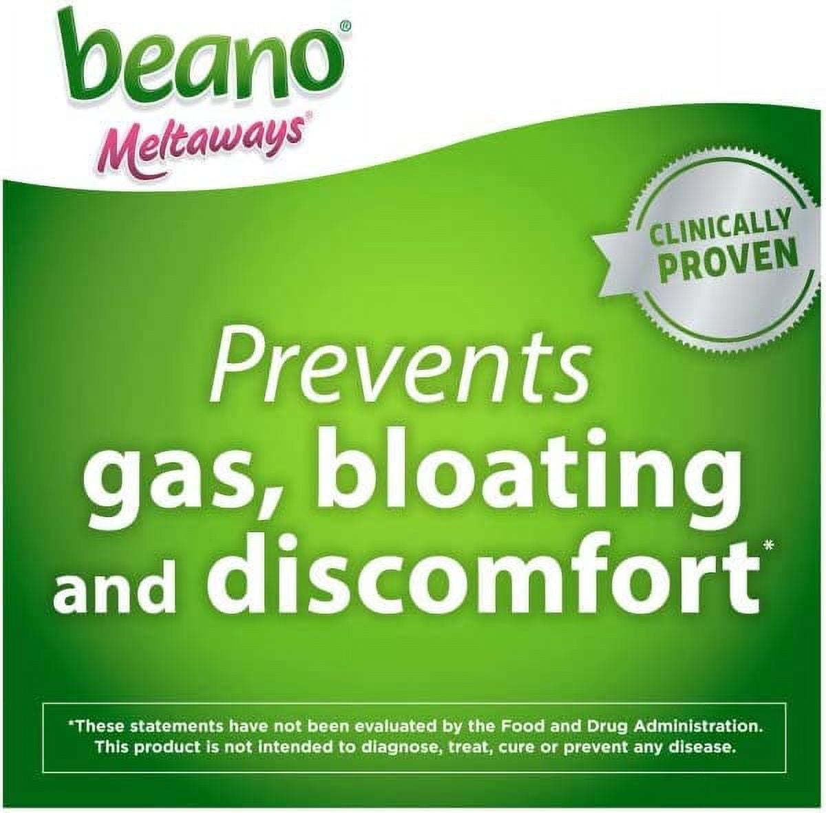 Beano Meltaways, Gas Prevention & Digestive Enzyme Supplement, Strawberry Flavor, 15 Count - 7 Pack