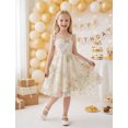 thumbnail image 6 of IBTOM CASTLE Toddler Girls 1950s Vintage Floral Embroidery Swing Dress | Retro Graduation Dress For Birthday Party Wedding Bridesmaid Communion Tulle Dresses, Sweetheart Mesh Beige, 6 of 7