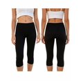 thumbnail image 2 of LMLYSoH Women’s Capri Pants Leggings Dots Print/Solid Color Low Waist Cropped Pants, 2 of 9
